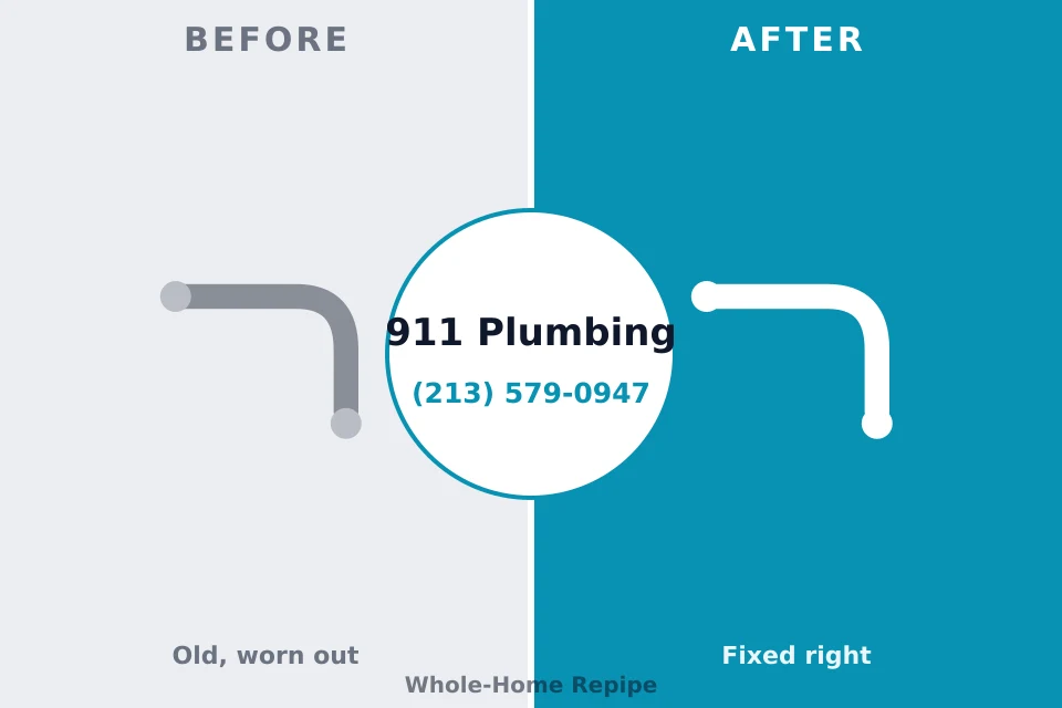 Before and after: plumbing repair Manasquan, NJ
